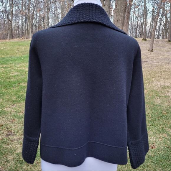 CAbi Black Jackie O Cropped Wool Blend Cardigan style #502 size Medium - Picture 9 of 16